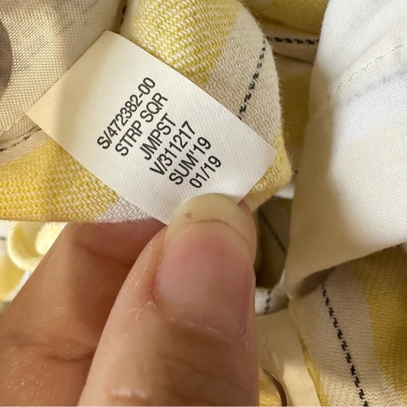 BANANA REPUBLIC YELLOW WHITE STRIPED JUMPSUIT SIZE 2 Jumpsuit linen - Picture 5 of 5